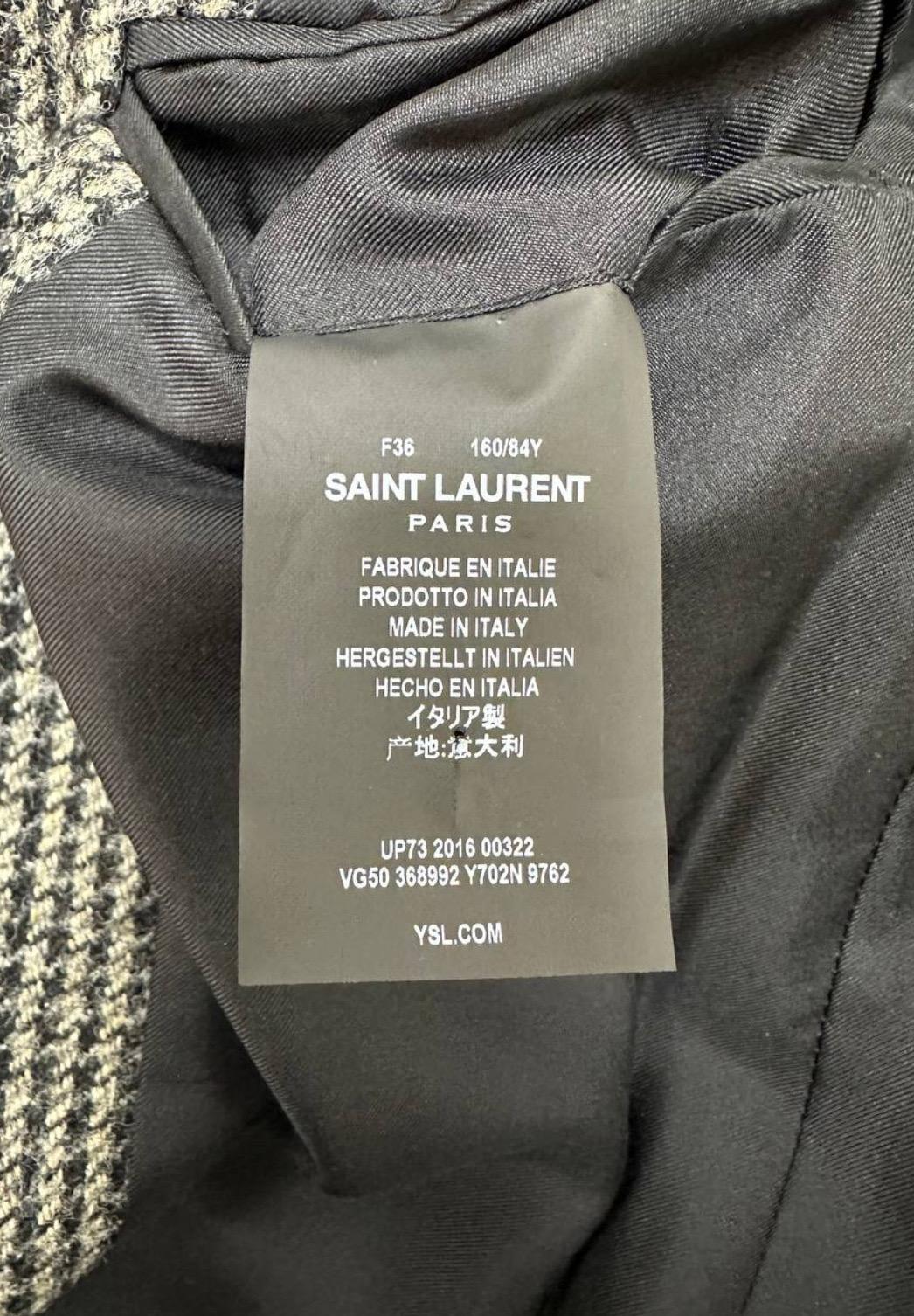 Saint Laurent Blazer de lana a cuadros S.36 en Excelente estado para la venta en Krakow, PL