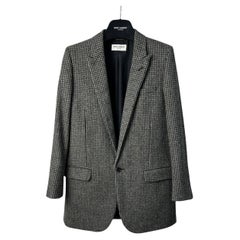 Saint Laurent Karierte Wolle Blazer Sz.36