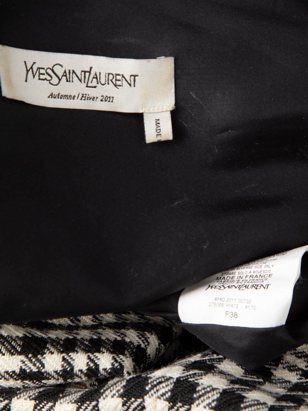 Saint Laurent Checkered Wool Knee Length Dress Size M For Sale 1