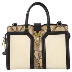 Saint Laurent Chyc Cabas Tote Leather and Python Small