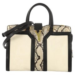 Saint Laurent Chyc Cabas Tote Leather and Python Small