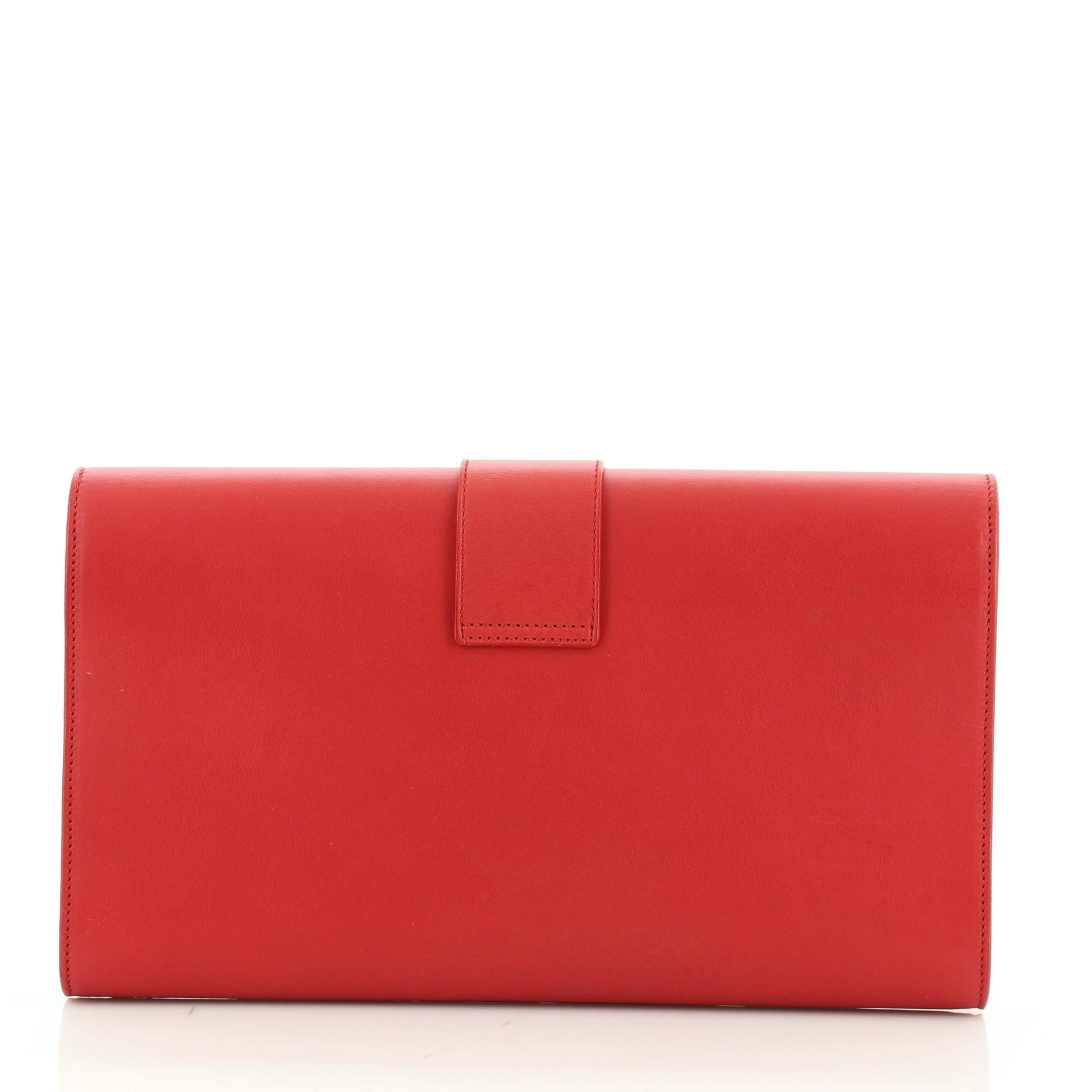 Saint Laurent Chyc Clutch Leather In Good Condition In NY, NY