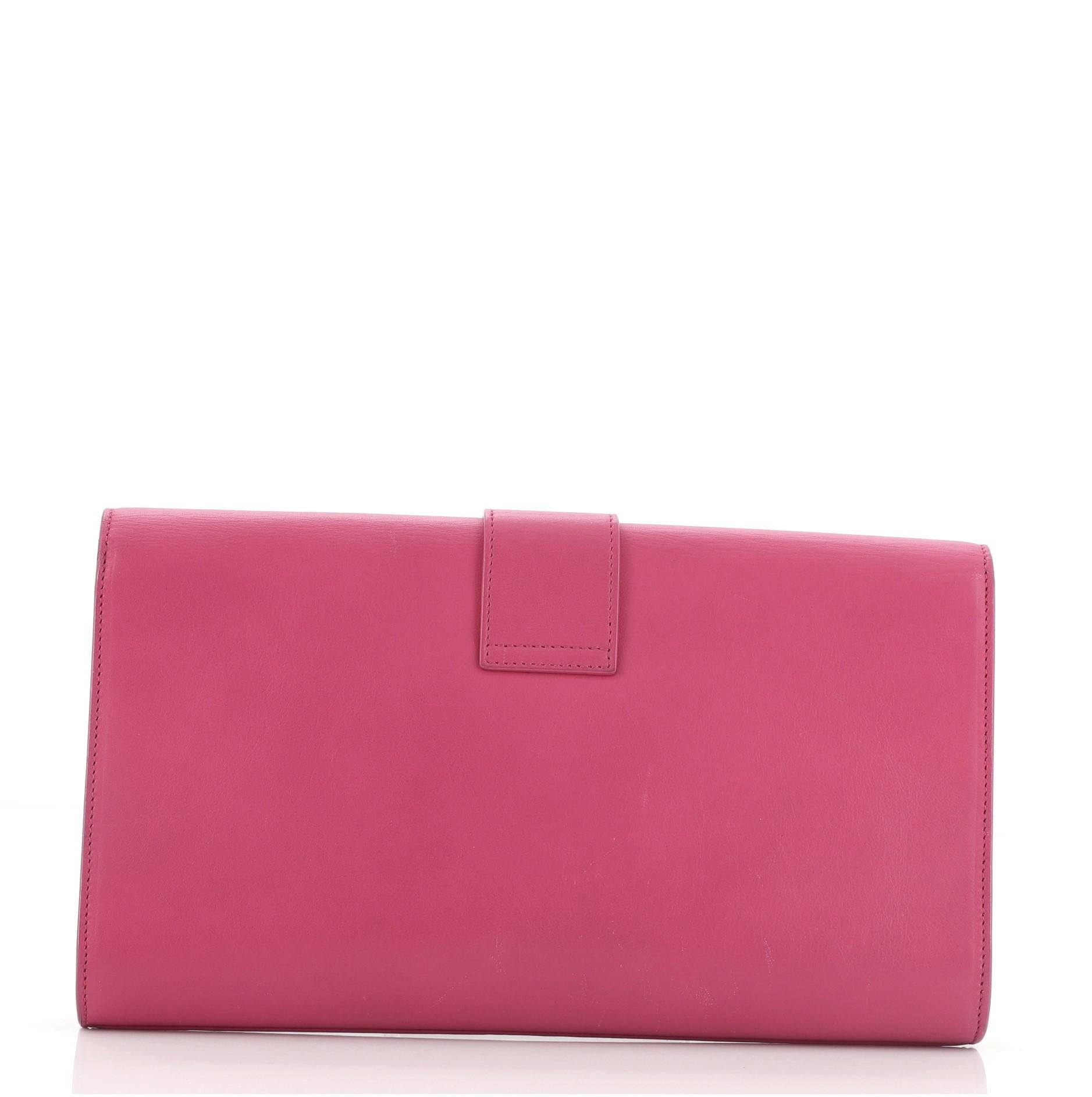 Pink Saint Laurent Chyc Clutch Leather