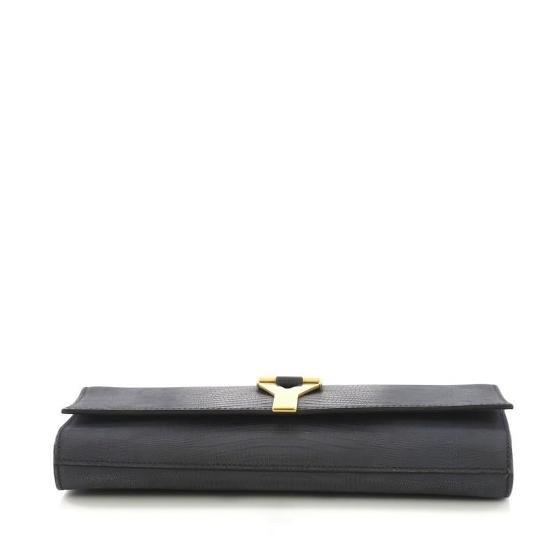 Women's or Men's Saint Laurent Chyc Clutch Lizard Embossed Leather