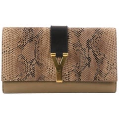 Saint Laurent Chyc Clutch Python and Leather