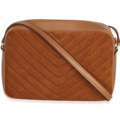 Saint Laurent Cinnamon Suede Matelasse Monogram Lou Camera
