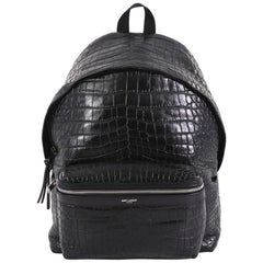 Saint Laurent City Backpack Crocodile Embossed Leather Medium