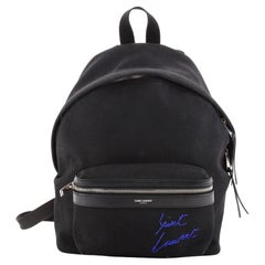 Saint Laurent City Backpack Embroidered Canvas Mini
