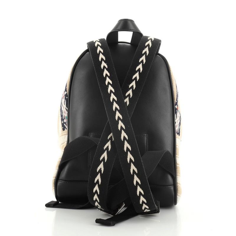 Saint Laurent Embroidered City Backpack In Canvas 2024