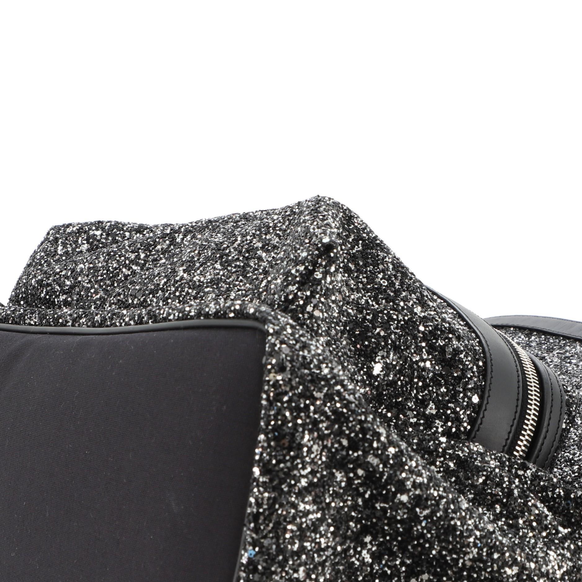 Saint Laurent City Rucksack aus Segeltuch mit Glitzer Medium für Damen oder Herren
