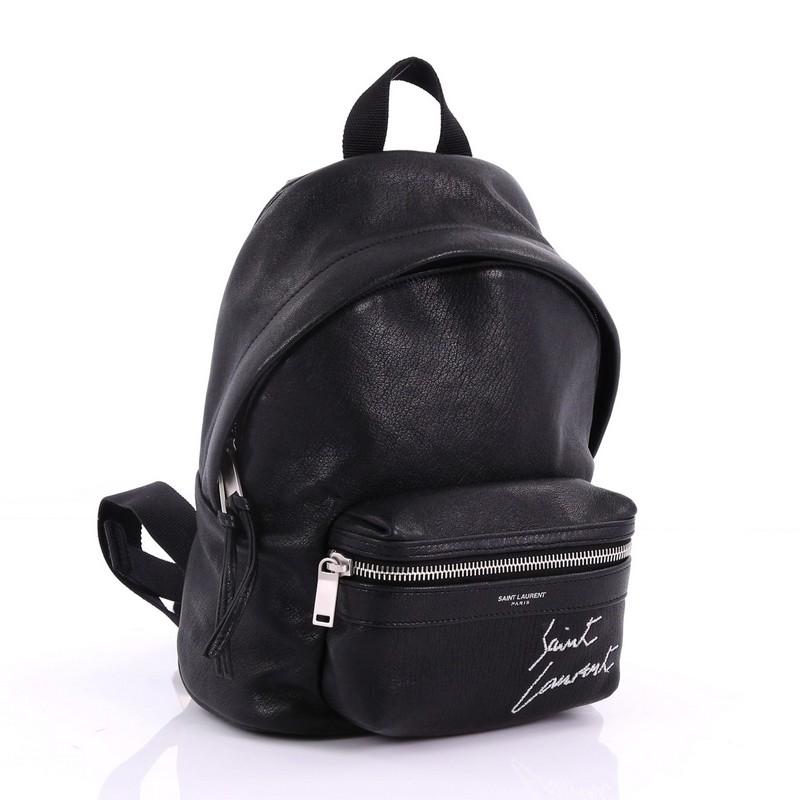Black Saint Laurent City Backpack Leather Toy