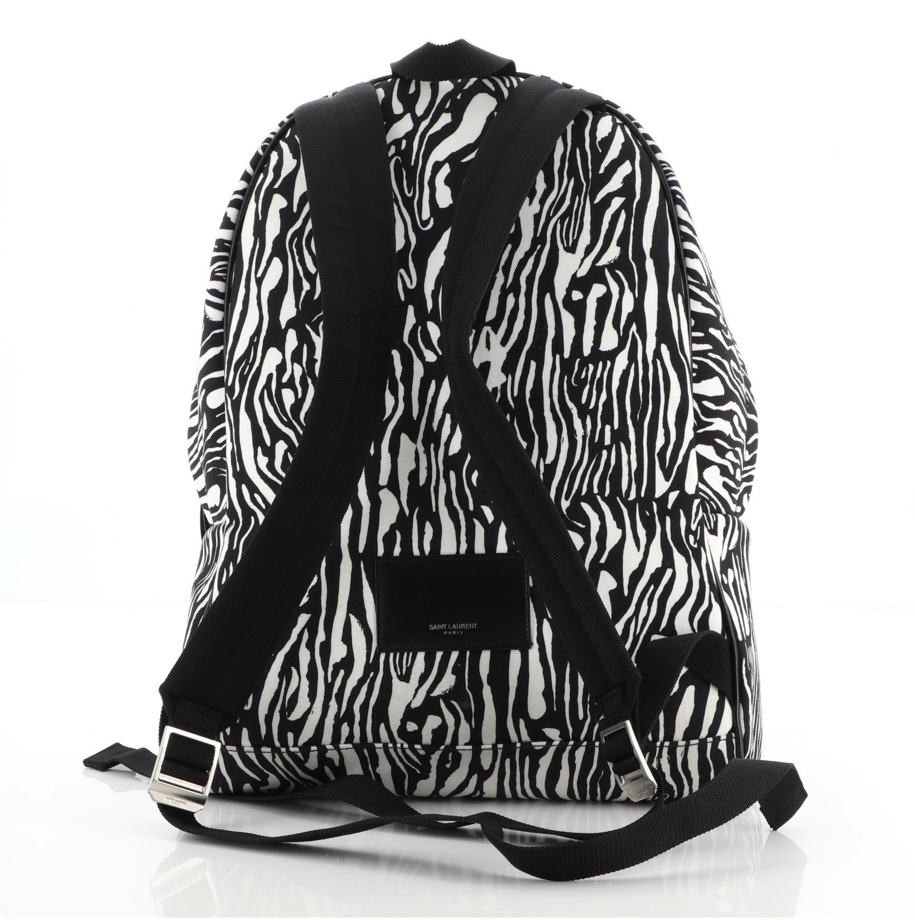 Saint Laurent City Backpack Printed Canvas In Good Condition In NY, NY