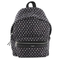 Saint Laurent City Backpack Printed Canvas Mini