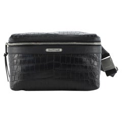 Saint Laurent City Belt Bag Crocodile Embossed Leather