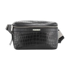 Saint Laurent City Belt Bag Crocodile Embossed Leather