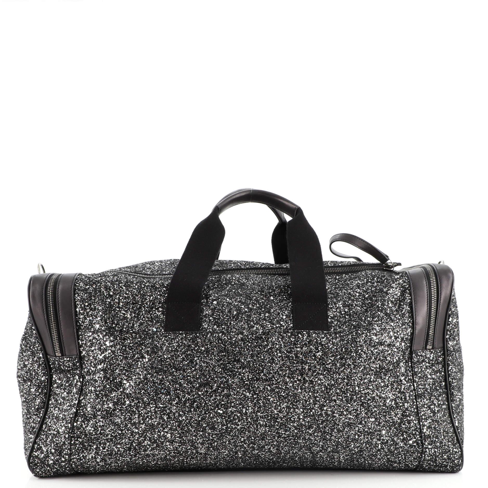 Women's or Men's Saint Laurent City Gym Duffle Bag Glitter Canvas