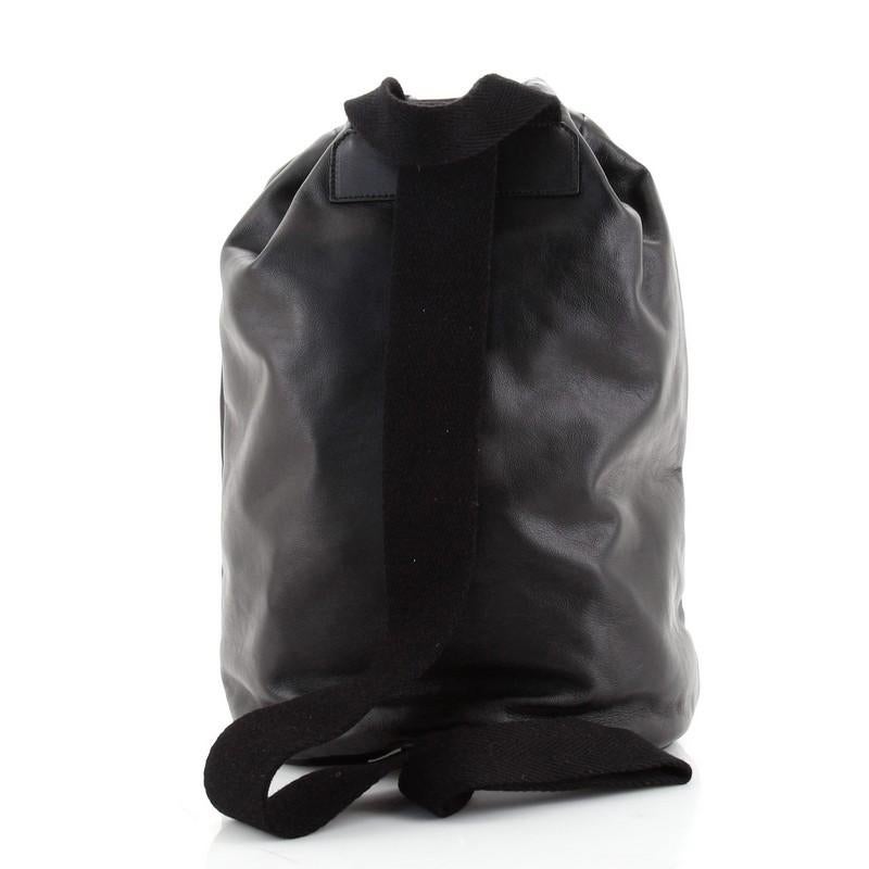 Black Saint Laurent City Sailor Backpack Leather