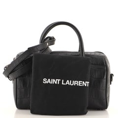Saint Laurent Classic Baby Duffle Bag Crocodile Embossed Leather