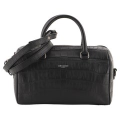 Saint Laurent Classic Baby Duffle Bag Crocodile Embossed Leather