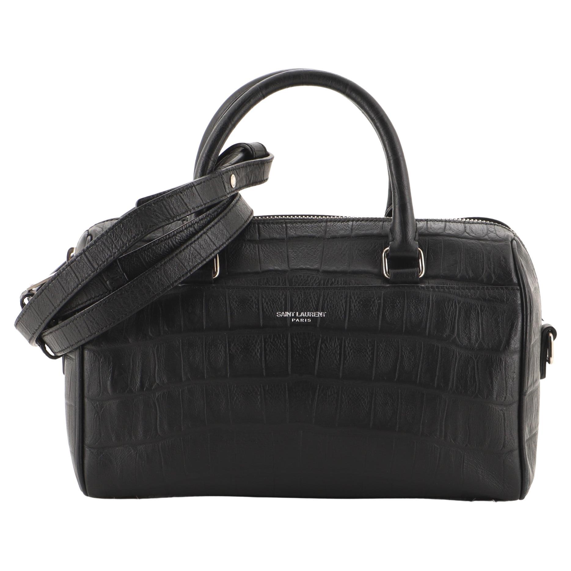 Sac à dos classique pour bébé Saint Laurent en cuir gaufré crocodile