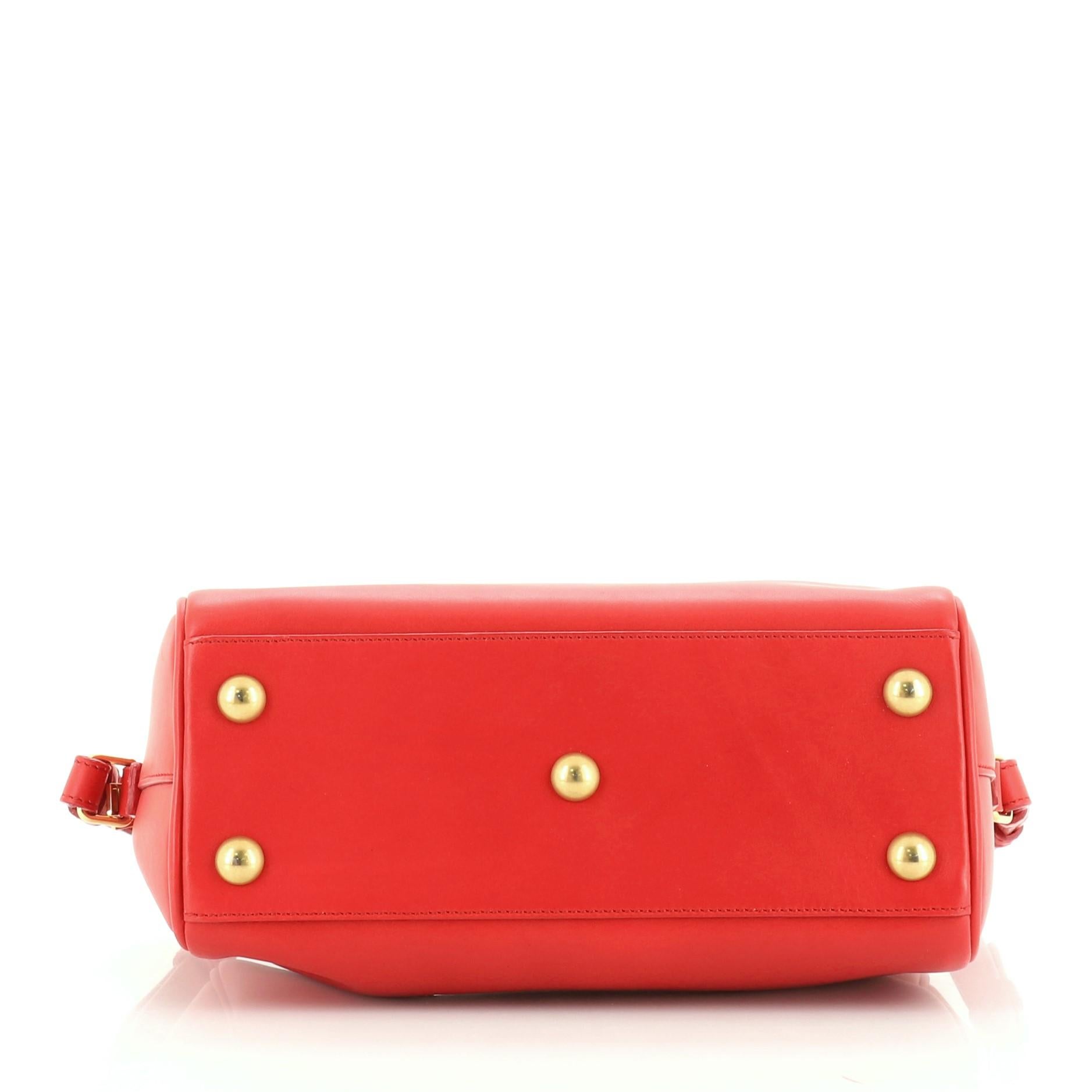 Red Saint Laurent Classic Baby Duffle Bag Leather 