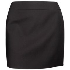 Saint Laurent Classic Black Gabardine Mini Skirt Size 40