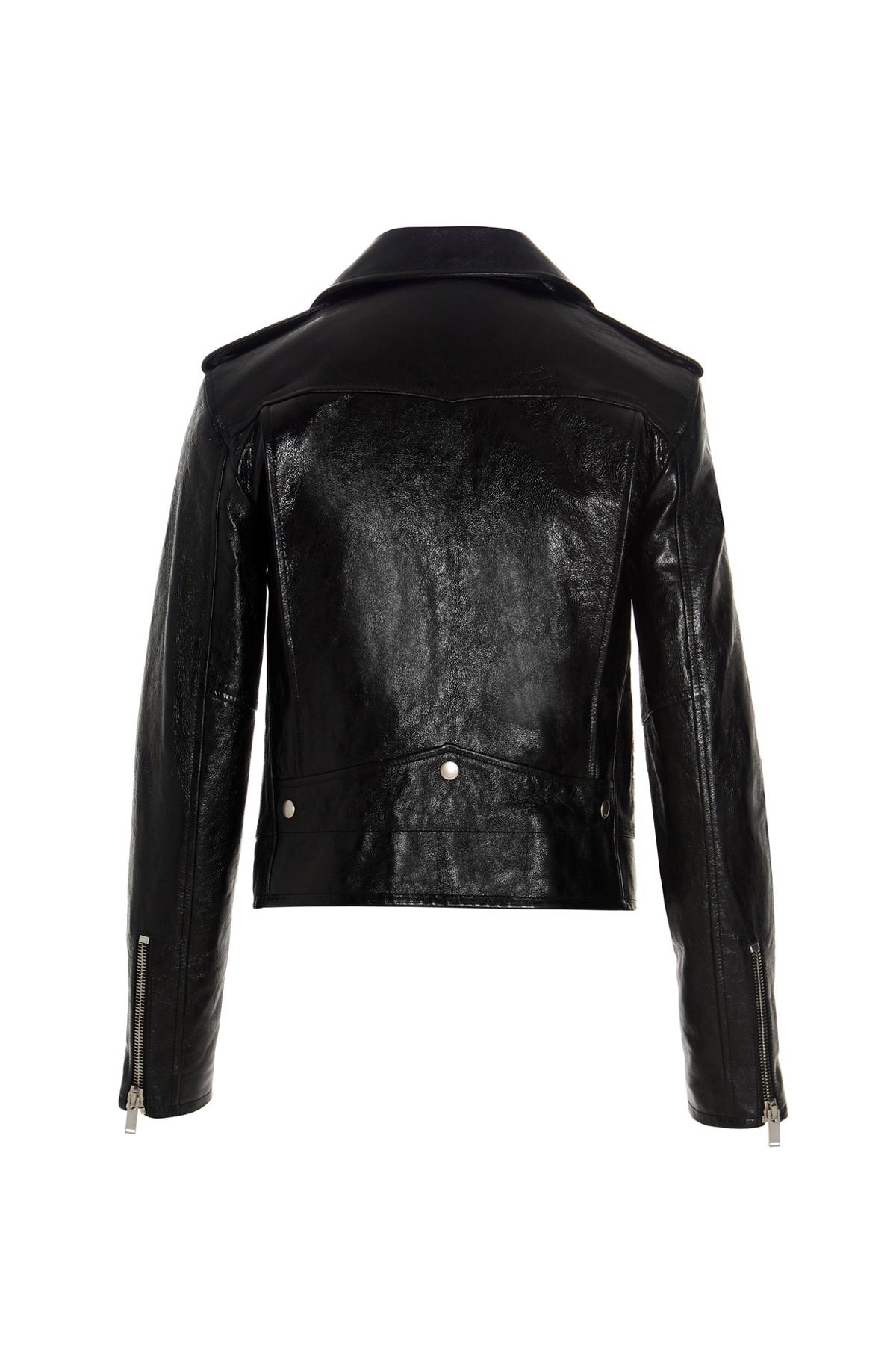 Saint Laurent Classic Black Leather Motorcycle Biker Jacket Size