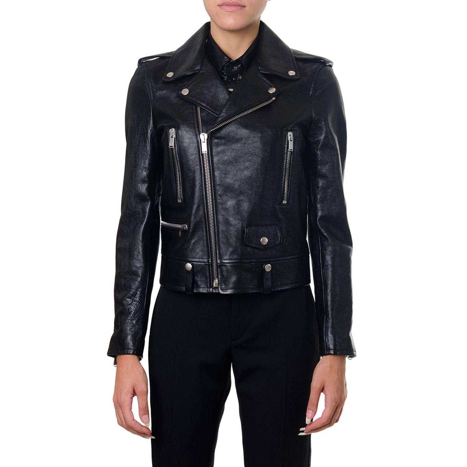 Chaqueta motera Saint Laurent Classic Leather Negra Talla 40 Negro