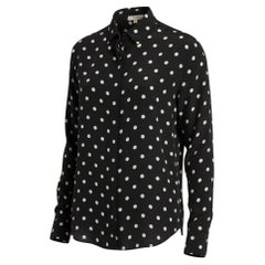 Saint Laurent Classic Collar Silk Crepe Polka Dot Shirt FR 36 '15 Hedi Slimane