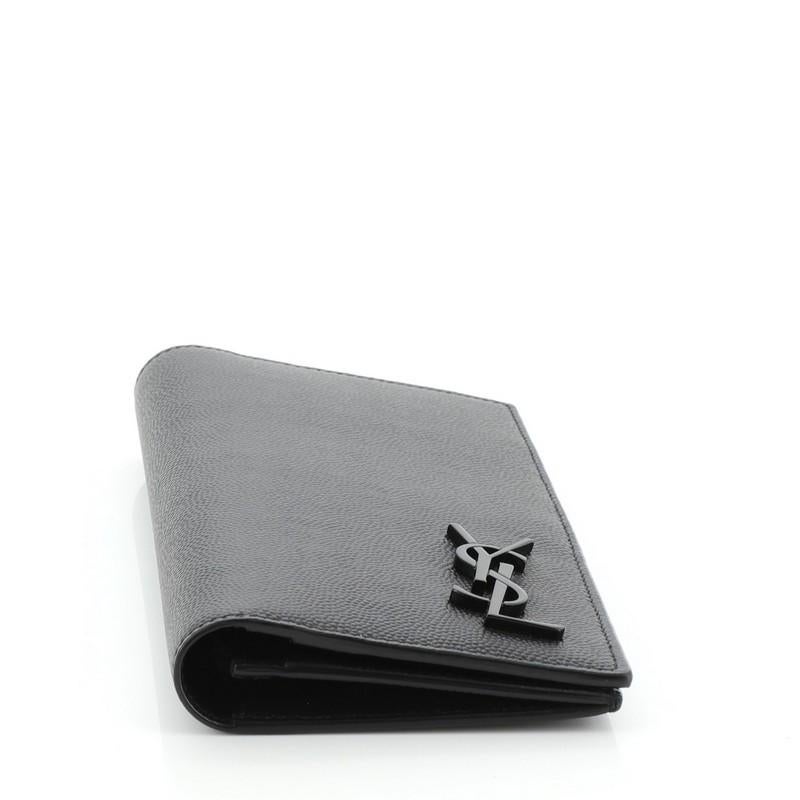 Saint Laurent Classic Monogram Bifold Wallet Leather Vertical In Good Condition In NY, NY