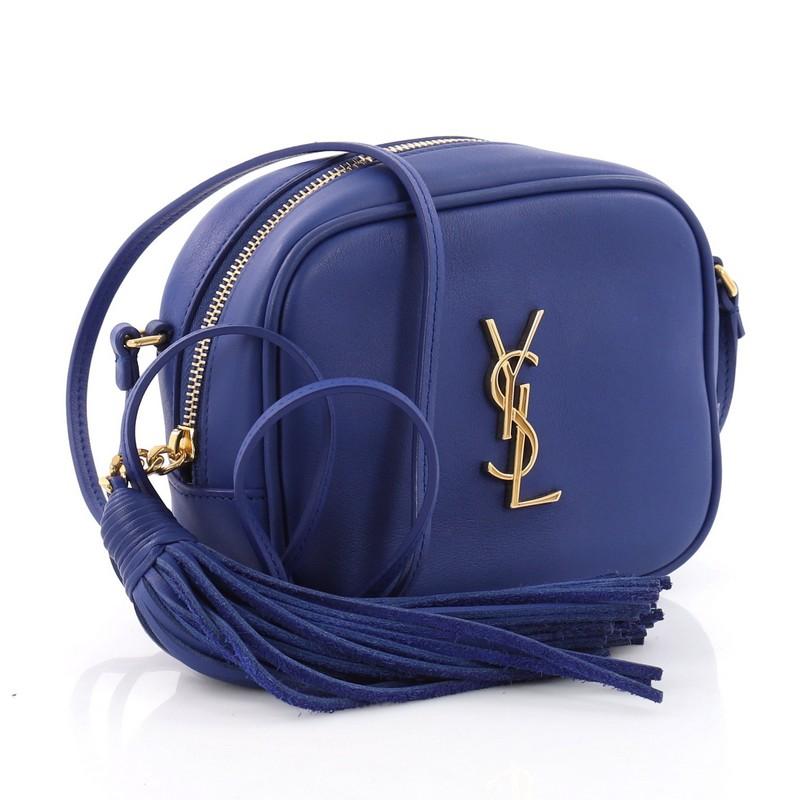 Purple Saint Laurent Classic Monogram Blogger Crossbody Bag Leather Small