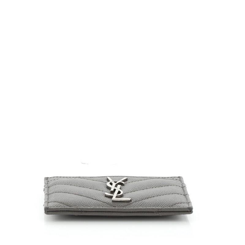 Women's or Men's Saint Laurent Classic Monogram Card Holder Matelasse Chevron Leather