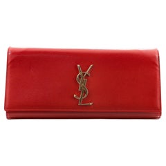 Saint Laurent Classic Monogram Clutch Grainy Patent Long