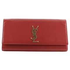 Saint Laurent Classic Monogram Clutch Grainy Patent Long