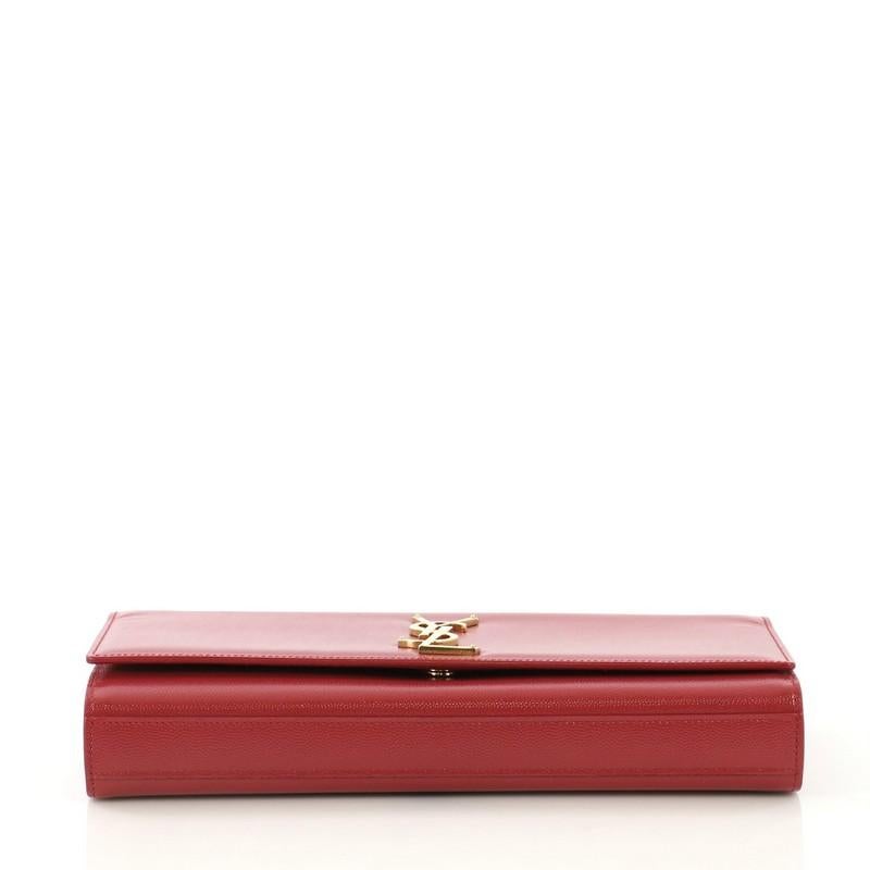 Saint Laurent Classic Monogram Clutch Leather Long In Good Condition In NY, NY