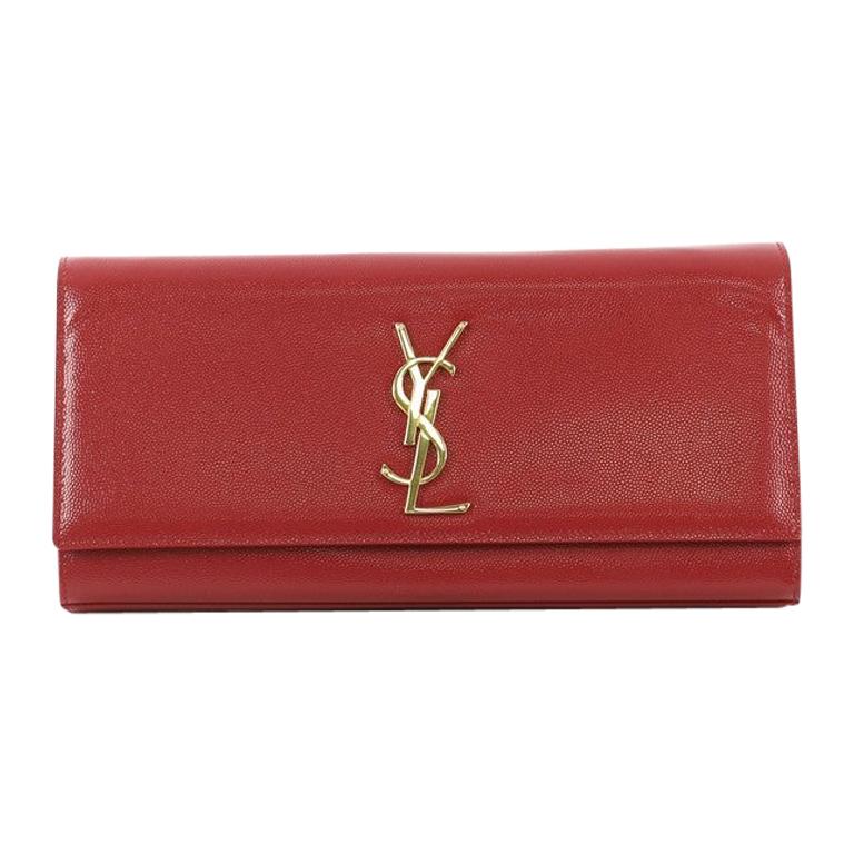 Saint Laurent Classic Monogram Clutch Leather Long For Sale at 1stdibs