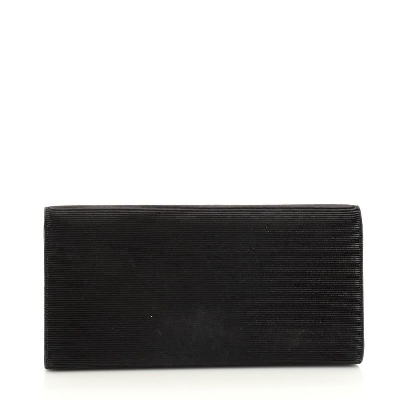 Saint Laurent Classic Monogram Clutch Suede Long In Good Condition In NY, NY