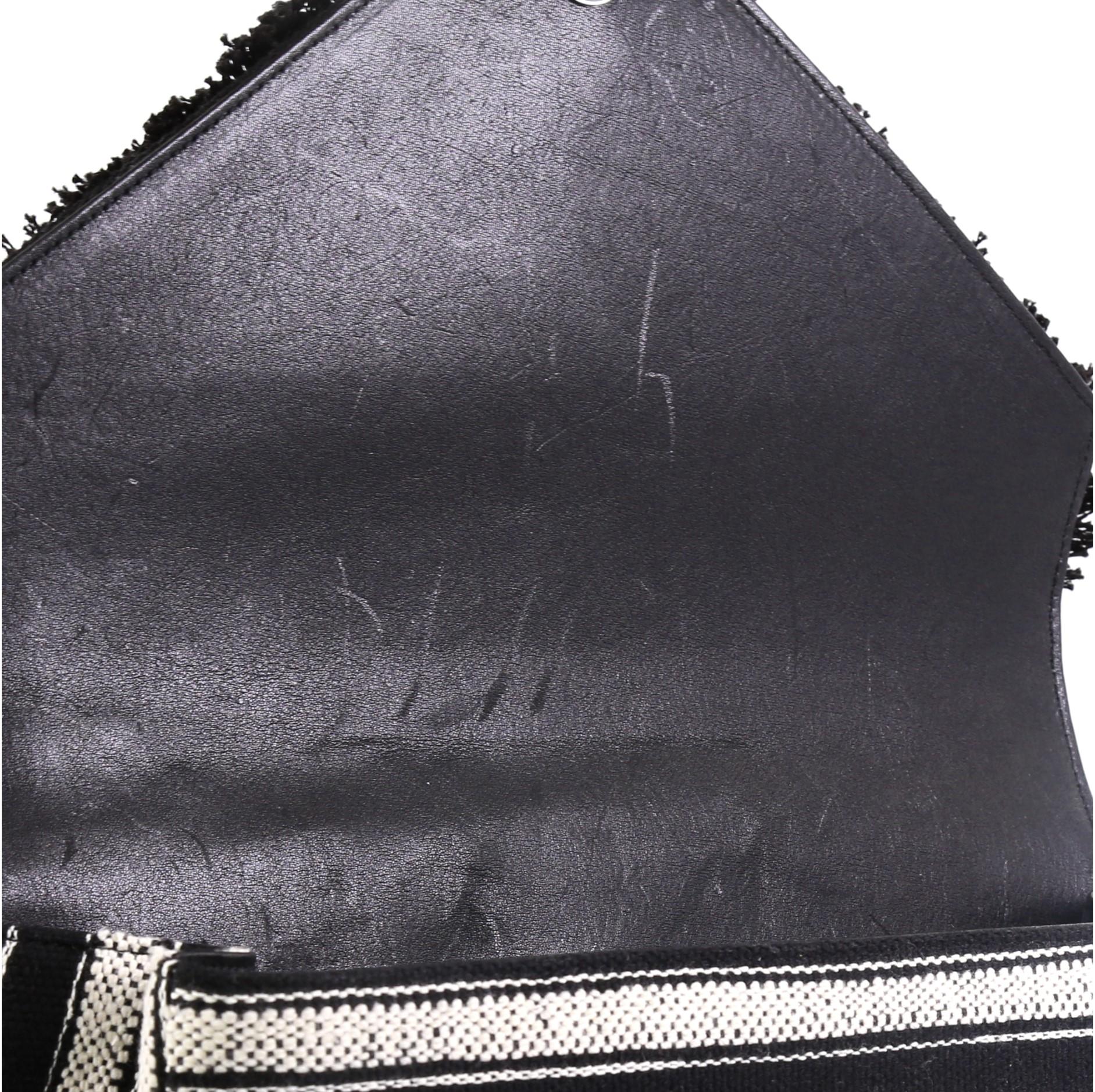 Women's Saint Laurent Classic Monogram College Bag Fringe Canvas with Sequins Large
