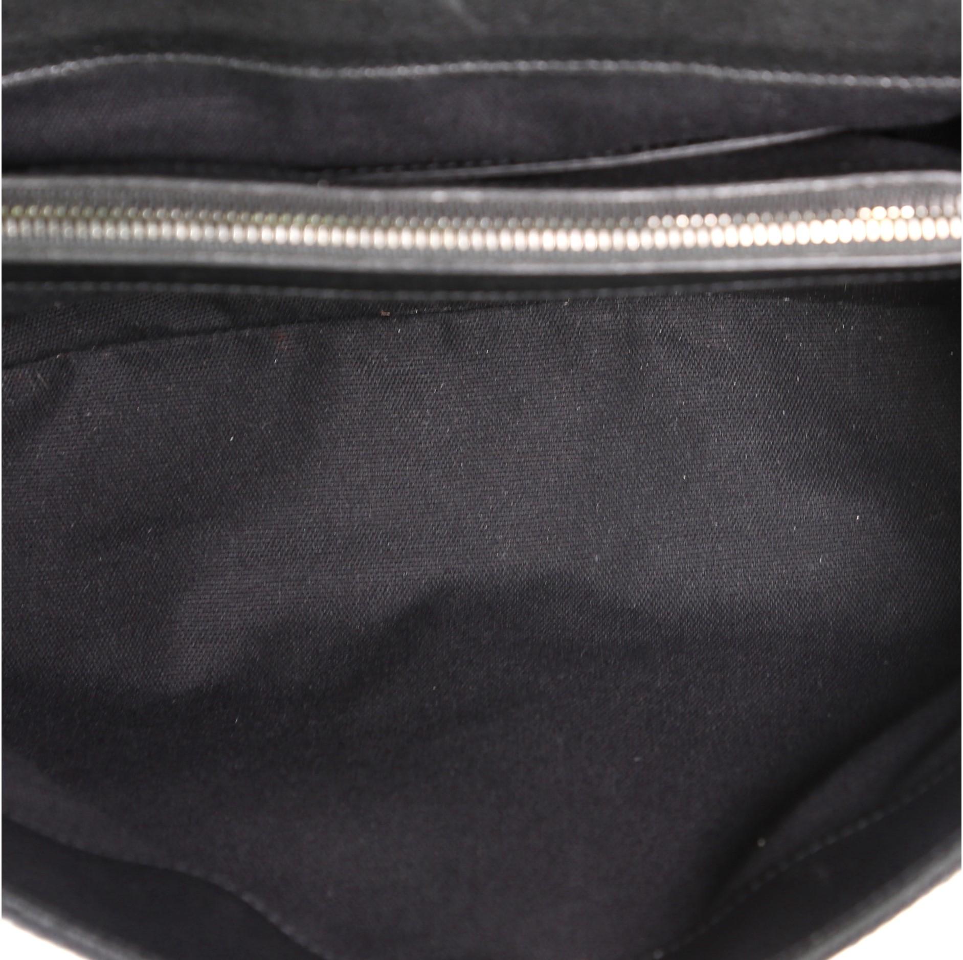 Saint Laurent Classic Monogram College Bag Fringe Canvas with Sequins Large 2
