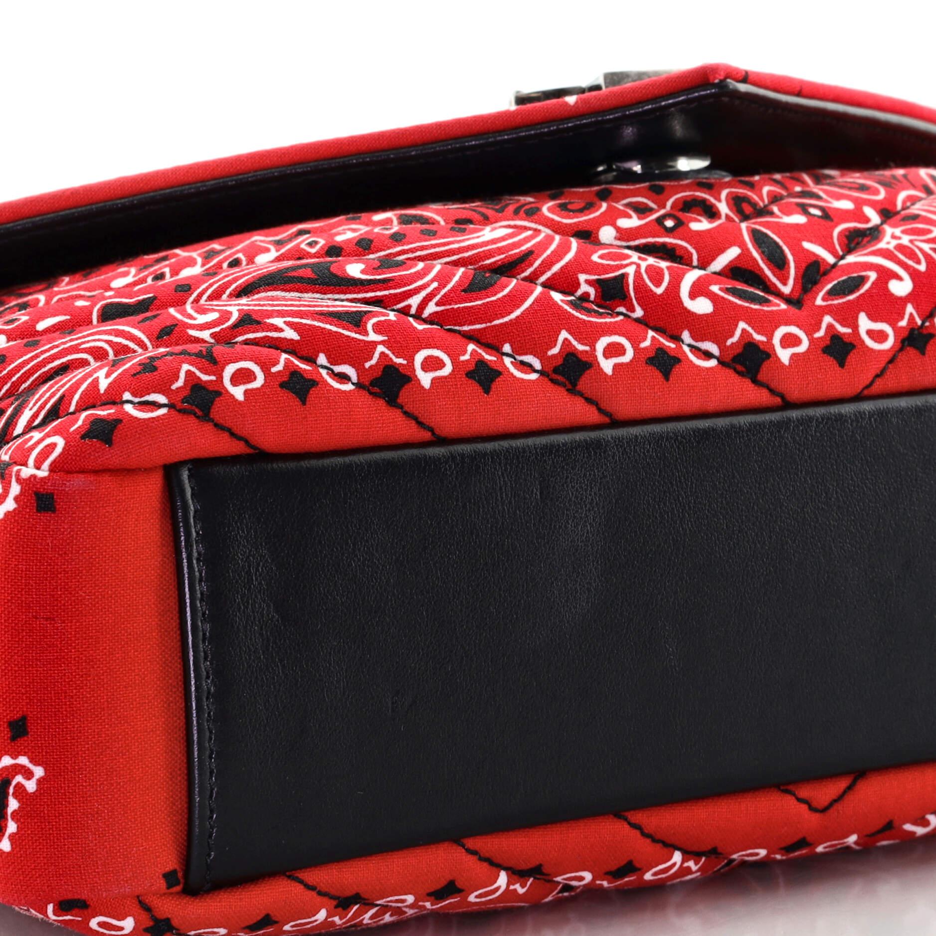 Saint Laurent Klassische Monogramm College Tasche Matelasse Chevron Bandana Canv 1