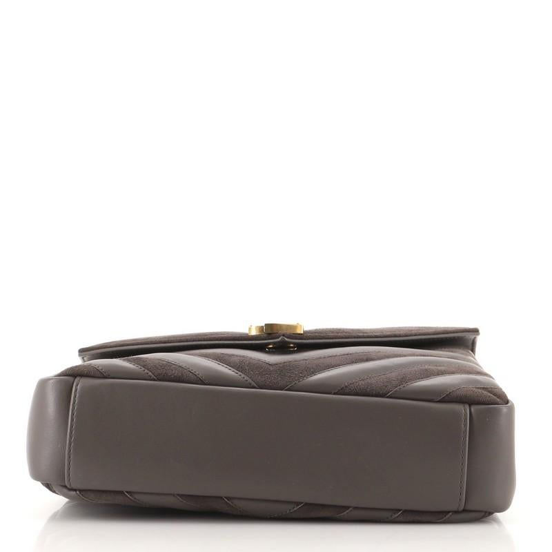 Saint Laurent Classic Monogram College Bag Matelasse Chevron-Leder und Wildleder für Damen oder Herren