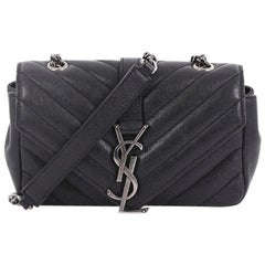 Saint Laurent Classic Monogram College Bag Matelasse Chevron Leather Baby