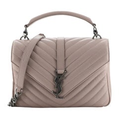 Saint Laurent Classic Monogram College Bag Matelasse Chevron Leather
