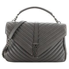 Saint Laurent Klassische Monogramm College Tasche Matelasse Chevron Leder groß