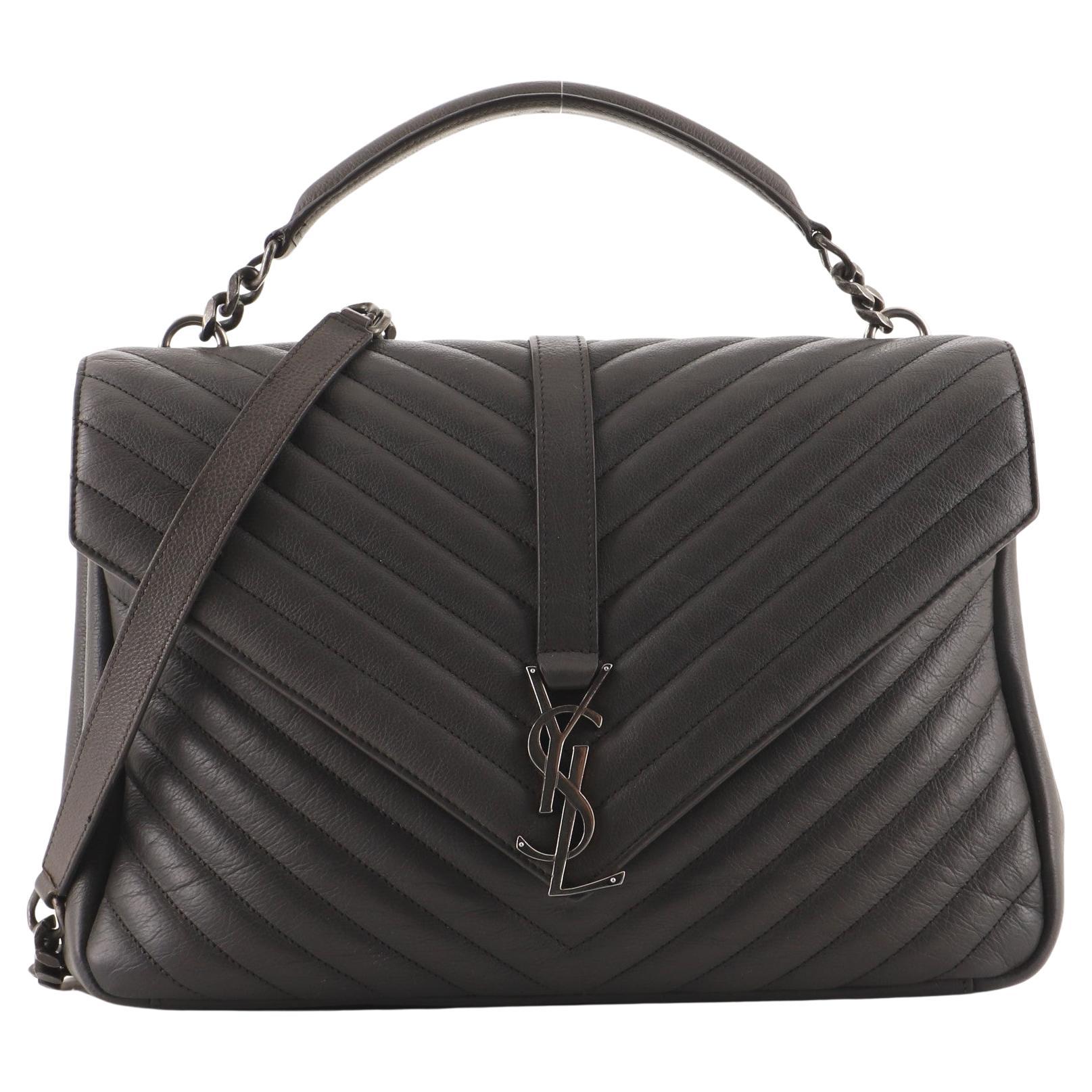 Saint Laurent Classic Monogram Slouchy Top Handle Bag Mixed Matelasse