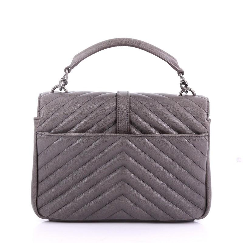  Saint Laurent Classic Monogram College Bag Matelasse Chevron Leather Medium In Good Condition In NY, NY