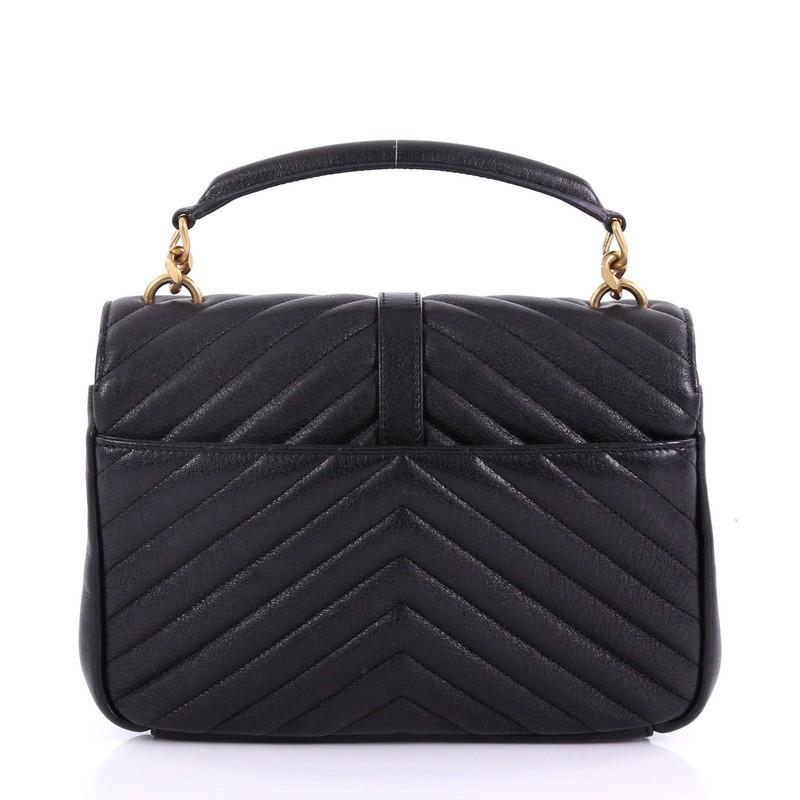 Saint Laurent Classic Monogram College Bag Matelasse Chevron Leather Medium In Good Condition In NY, NY