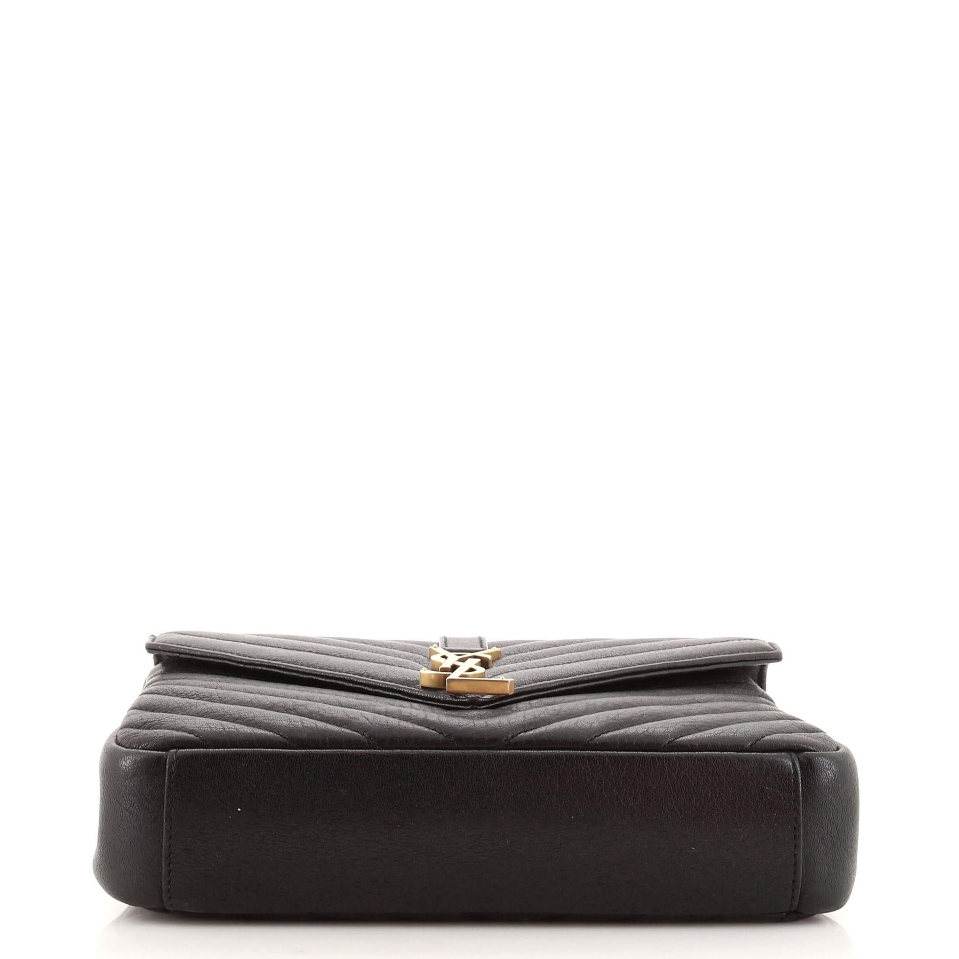 Saint Laurent Classic Monogram College Bag Matelasse Chevron Leather Medium In Good Condition In NY, NY