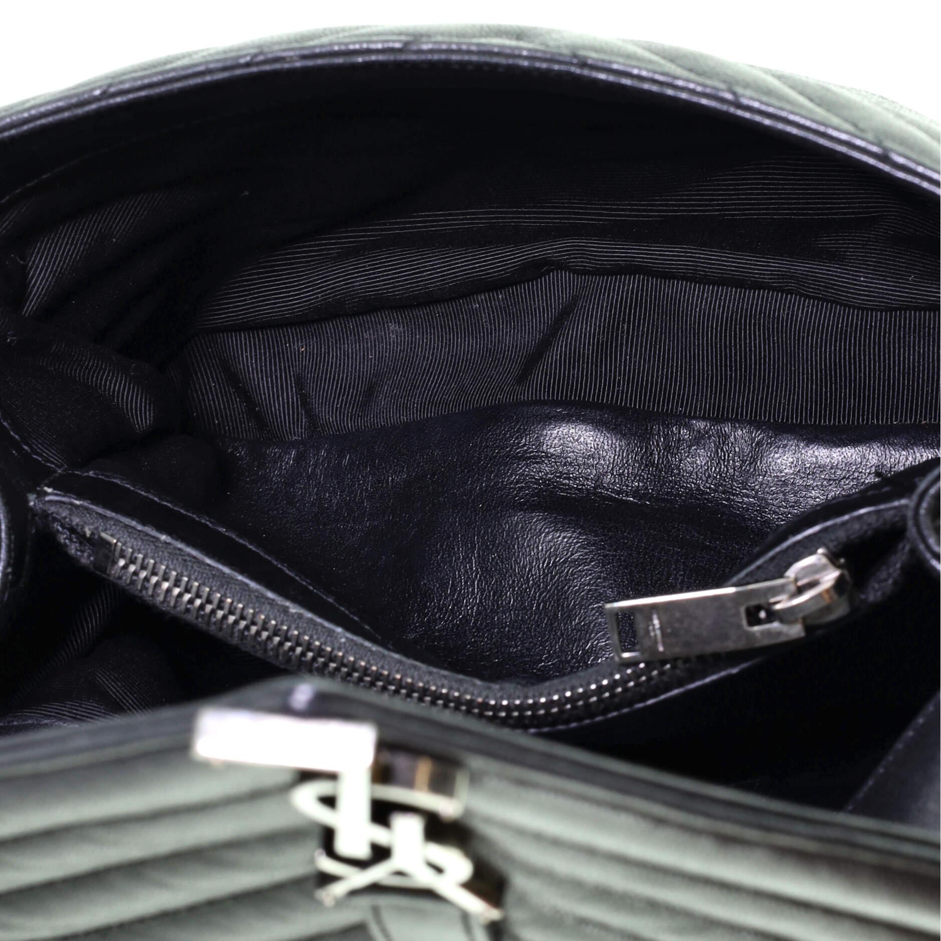 Saint Laurent Classic Monogram College Bag Matelasse Chevron Leather Medium In Good Condition In NY, NY