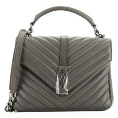 Saint Laurent Classic Monogram College Bag Matelasse Chevron Leather Medium